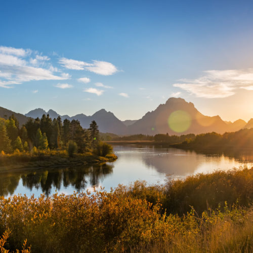 66467451 - view of snake river and teton range at sunset in grand teton national park in wyoming